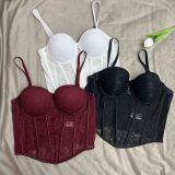 Lace Shapewear Sexy Bustier Top Sleeveless Front Long Back Short Belly Control Corset
