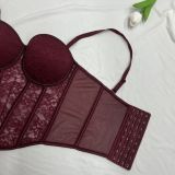 Lace Shapewear Sexy Bustier Top Sleeveless Front Long Back Short Belly Control Corset