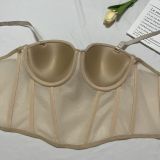 Pleated Push-Up Vest-Style Bustier Corset Top
