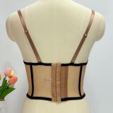 Contrast Color Sheer Backless Corset Top