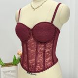 Lace Shapewear Sexy Bustier Top Sleeveless Front Long Back Short Belly Control Corset