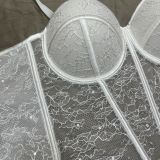 Sequin LaceSheer Mesh Bustier Boning Top