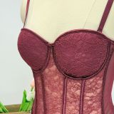 Lace Shapewear Sexy Bustier Top Sleeveless Front Long Back Short Belly Control Corset