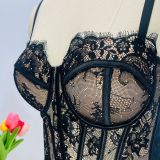 Lace Rhinestone Push-Up Shapewear Bustier Corset