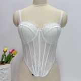 Lace Rhinestone Push-Up Shapewear Bustier Corset