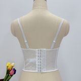 Sequin LaceSheer Mesh Bustier Boning Top
