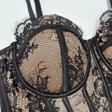 Lace Rhinestone Push-Up Shapewear Bustier Corset