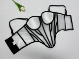 Contrast Color Sheer Backless Corset Top