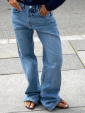 Retro Five-Star Denim Patchwork Casual Pants