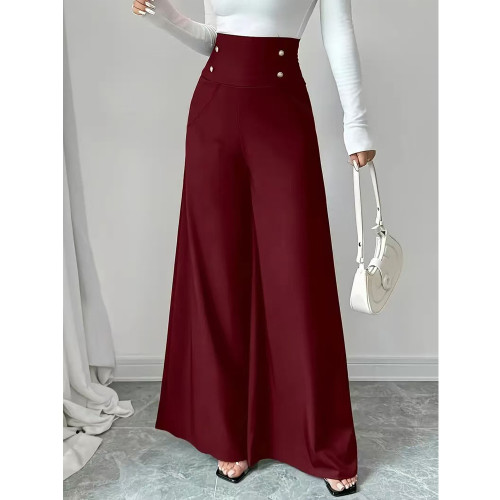 High-Waist Tummy Control Black Wide Leg Pants