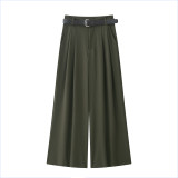 Double Pleated Belted Trousers