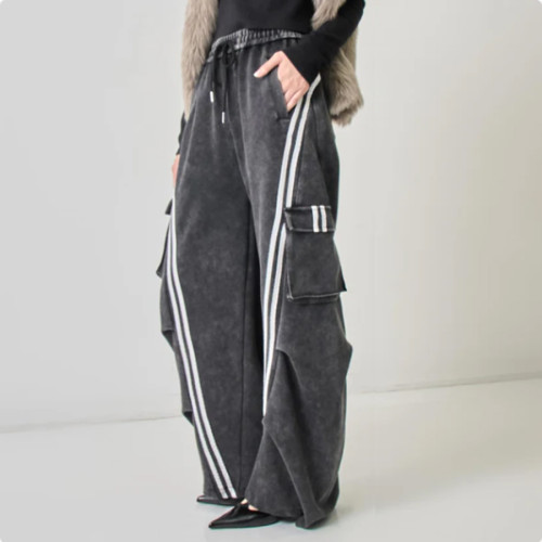 Striped Wide-Leg Trousers