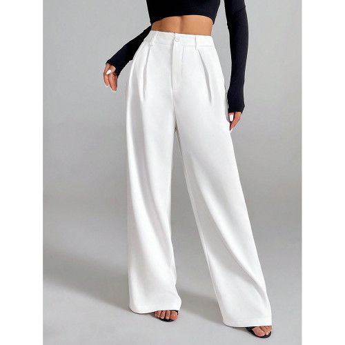 Women's High Waist Wide Leg Dressy Casual Trousers