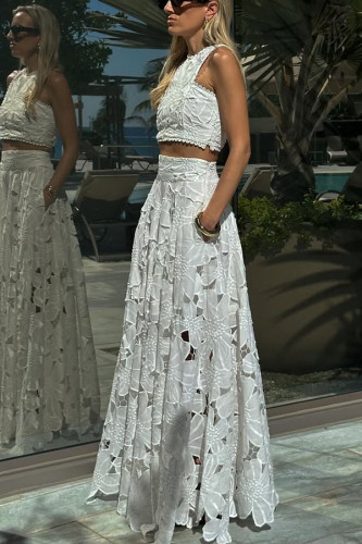 Bohemian Lace Hollow-Out Two-Piece Set