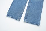Rigid Straight-Leg Long Denim Pants