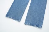 Rigid Straight-Leg Long Denim Pants