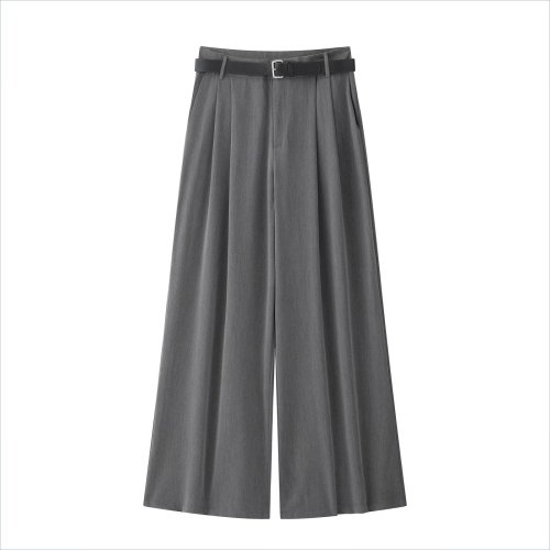Double Pleated Belted Trousers