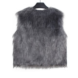V-Neck Cropped Faux Fur Vest