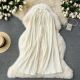 Mid-Waist Ice Silk Wide-Leg Pants