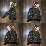 BAPE Style Shark Camo Zip Hoodie