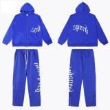 Custom Letter Print Hoodie & Joggers Set