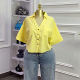 Trendy Oversized Short Sleeve Shirt