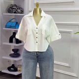 Trendy Oversized Short Sleeve Shirt