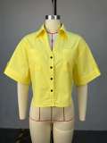 Trendy Oversized Short Sleeve Shirt