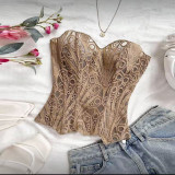 Fashion Asymmetrical Lace Shapewear Bustier Tops