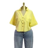 Trendy Oversized Short Sleeve Shirt