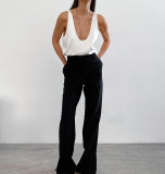 Satin Deep V Neck Vest Top
