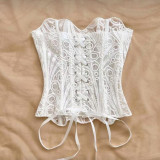 Fashion Asymmetrical Lace Shapewear Bustier Tops