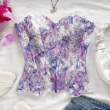 Fashion Asymmetrical Lace Shapewear Bustier Tops