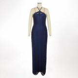 Fringe Sleeveless Waist-Cinching Bandage Dress