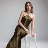 Fringe Sleeveless Waist-Cinching Bandage Dress