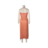 Long Fringe Bandage Bodycon Dress