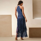 Fringe Sleeveless Bandage Dress