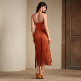 Long Fringe Bandage Bodycon Dress