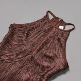 Fringe Sleeveless Bandage Dress