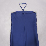 Fringe Sleeveless Waist-Cinching Bandage Dress