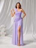 Women's Solid Color Slim Fit Petal Shoulder Wrap Chest Dress