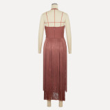 Long Fringe Bandage Bodycon Dress