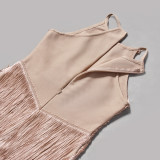 Fringe Sleeveless Bandage Dress