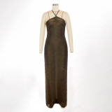 Fringe Sleeveless Waist-Cinching Bandage Dress