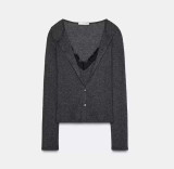 Women's Spring/Fall Layered Lace Blouse