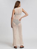 Knitted Hollow Out Long Maxi Beach Dress