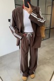 Two-Piece Blazer Suit Set with Decorative Trim