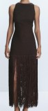 Exclusive Sleeveless Backless Minimalist Fringe Bodycon Dress