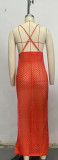 Sexy Lace-Knit Long Beach Cover-Up