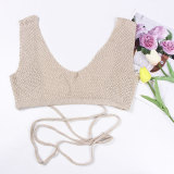 Cross-Tie Bandeau Top with Long Skirt Beach Cover-Up Set